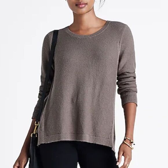 Madewell Riverside Texture Sweater Size XS Purple Cotton Knit Pastel Relaxed Fit - Picture 2 of 12